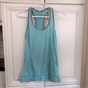 Lululemon light blue ruffle back tank top 🍋